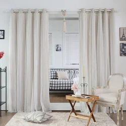 White Curtains In The Living Room Interior In A Modern Style Photo