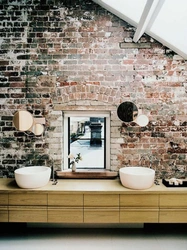 Bathroom With Bricks Photo