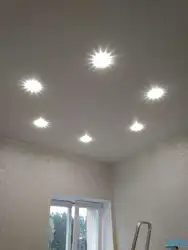 6 lamps on a suspended ceiling in the bedroom photo
