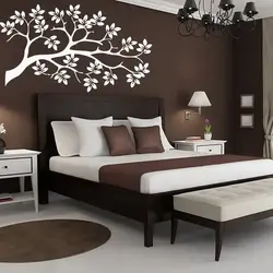 Bedroom interior in light dark colors