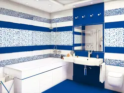 Bath design with blue floor