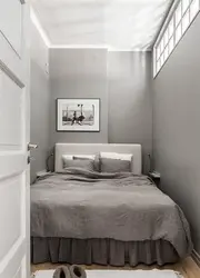 Дызайн спальні ў пакоі без акна