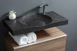 Washbasin On The Countertop In The Bath Photo