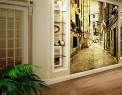 Photo wallpaper in the hallway design photo