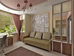 Design of 1 room apartment with balcony photo