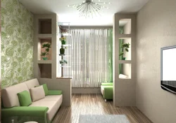 1 otaqlı mənzilin dizaynı balkon şəkli