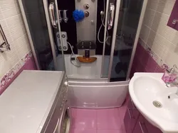 Xruşşov fotoşəkilində tualet və duş ilə hamamın dizaynı