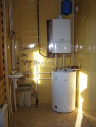 Boiler in the bathroom interior