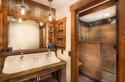 Bathroom Interior With Wood Furniture