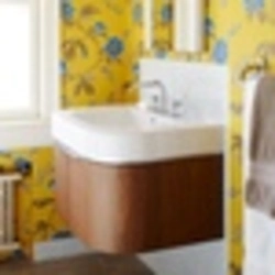 Bathroom design yellow and blue