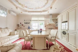 Photo of ceilings in a living room in a classic style