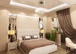 Mirror panel in the bedroom interior photo