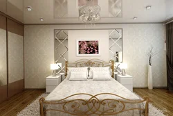 Mirror panel in the bedroom interior photo