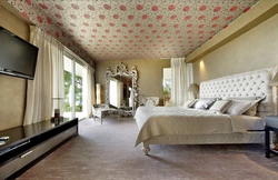 Fabric ceiling in the bedroom photo
