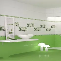 Bath tiles tulips design