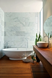 Marble and wood bath real photos