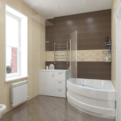 Bathtub combined with toilet with window photo