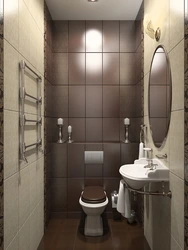 Interior of a toilet with a sink without a bathtub