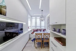 Long kitchen with balcony photo
