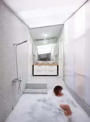 Photo of bedroom and bathroom interior