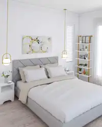 Small bedroom design in white colors