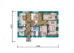 Photos of one-story houses up to 100 sq m with two bedrooms