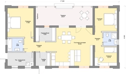 Photos of one-story houses up to 100 sq m with two bedrooms