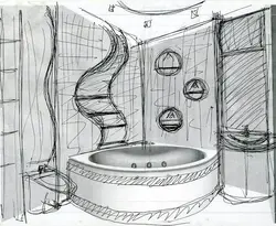 Bathroom interior pencil