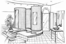 Bathroom interior pencil