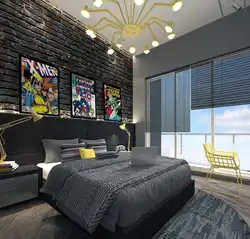 Young man's bedroom design photo
