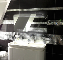 Bathroom design with mirror mosaic