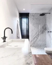 Marble floor bath design