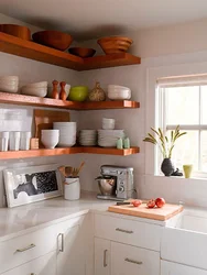 Open shelves in the kitchen photo
