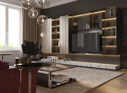 Design Of A TV Area In The Living Room In A Modern Style Photo