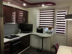 Corner Kitchen Design With Balcony