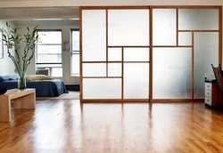 Interior partitions sliding photos in the apartment