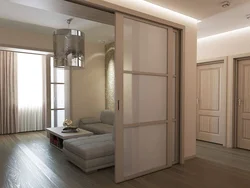 Interior partitions sliding photos in the apartment