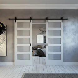 Interior partitions sliding photos in the apartment