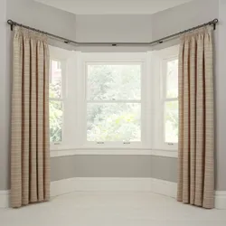 Bay window curtain design for living room