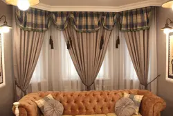 Bay window curtain design for living room