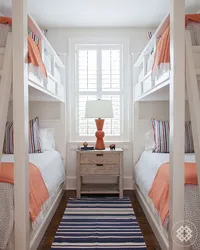 Bedroom design with 2 beds