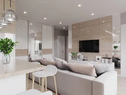 Studio kitchen interior in the house