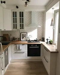 Interior in the kitchen by the window Khrushchev photo