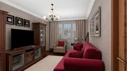 Living room 18 m in Khrushchev photo design