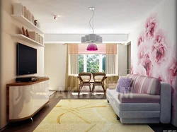 Living room 18 m in Khrushchev photo design