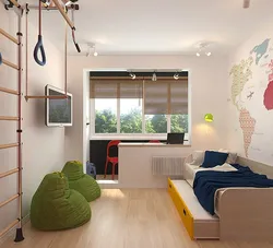 Bedroom with balcony design for teenagers