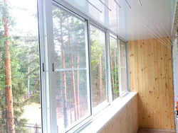 Glazing of loggias with aluminum profiles photo of loggias