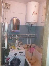 Bathroom design with washing machine and water heater