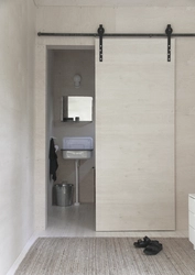 Sliding door design for bathroom