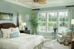 Bedroom interior with indoor plants